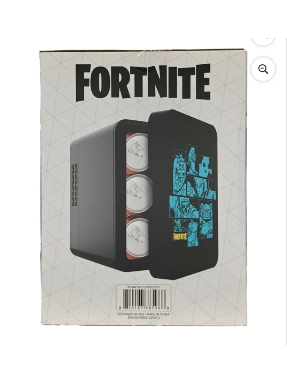 NEW Fortnite Black Mini Fridge with Animated Peely Effect One Size